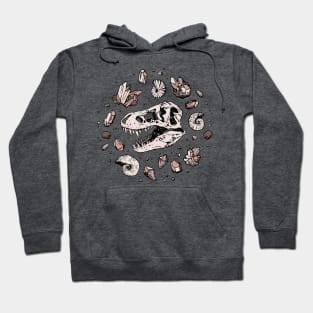 Geo-rex Vortex | Tyrannosaurus Dinosaur Science Art | Rose Quartz Hoodie